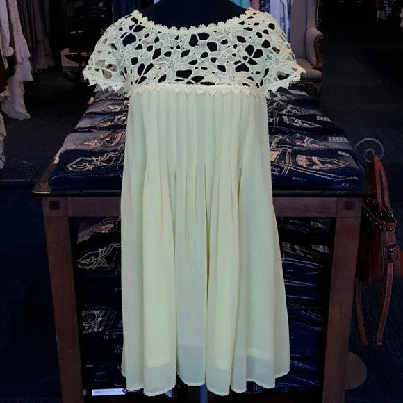 Double Zero | Yellow Vintage Lace Dress